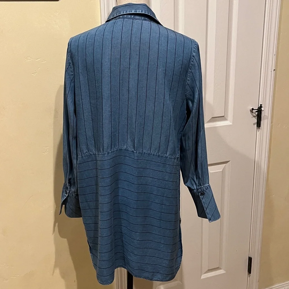 Soft Surroundings Denim Blue Button Down Shirt